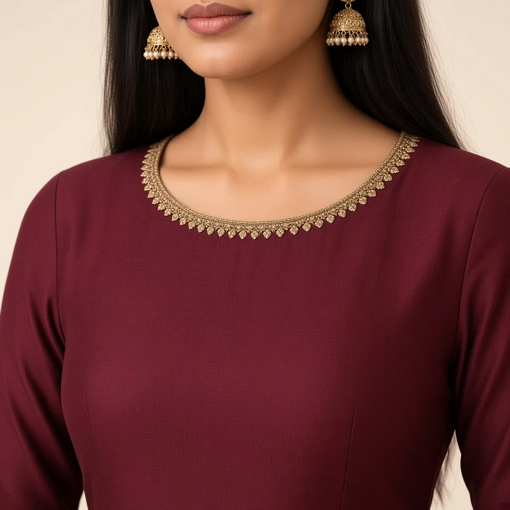 Maroon Anarkali Floor Gown