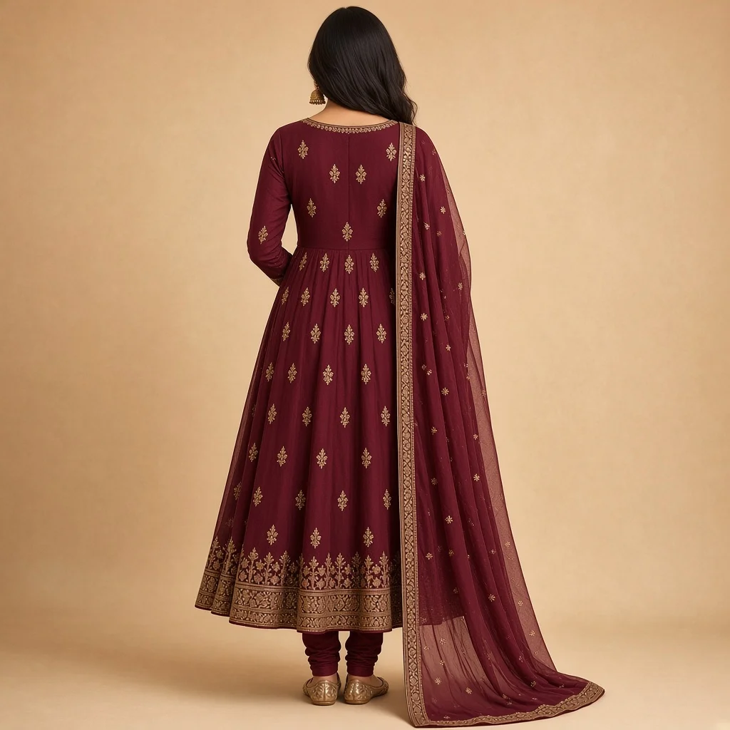 Maroon Anarkali Salwar Suit