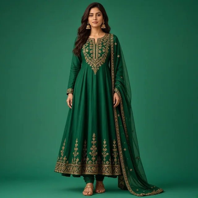 Maroon Anarkali Suit Set thumbnail