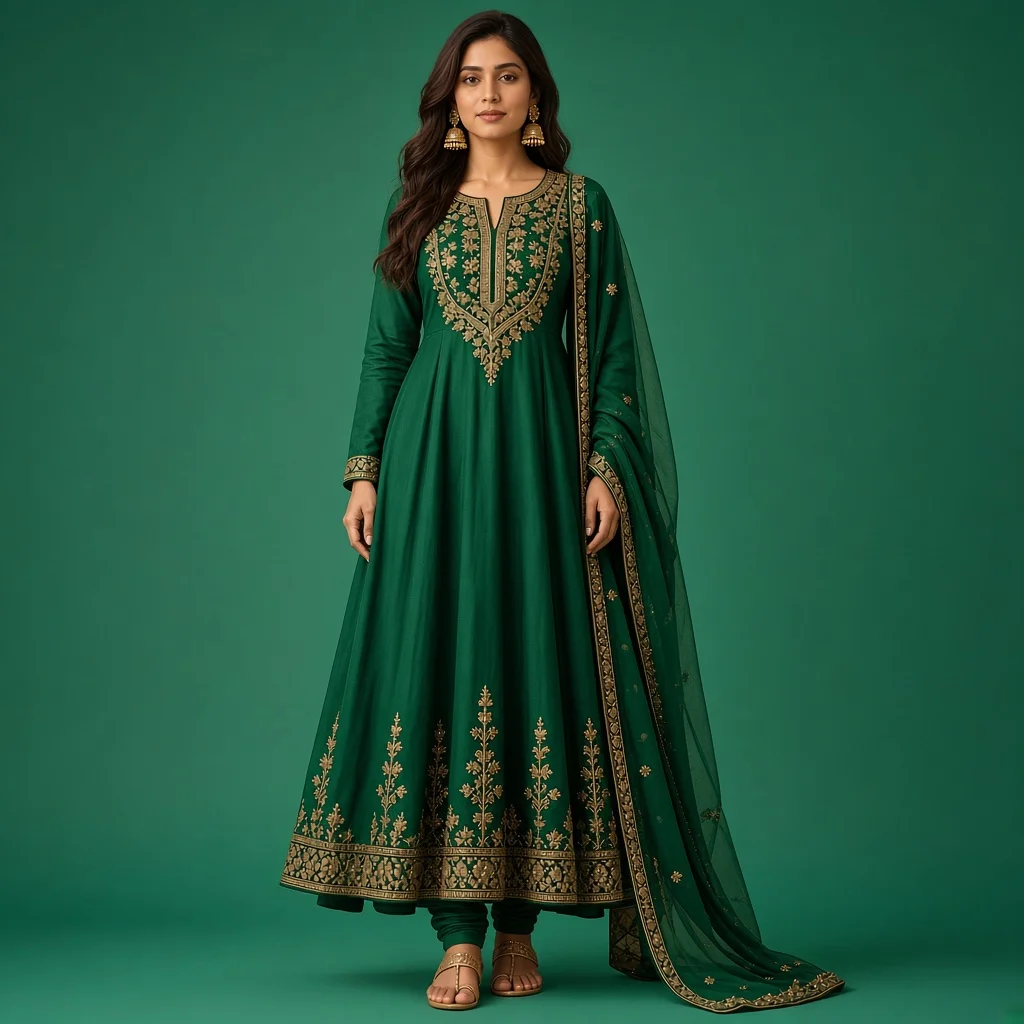 Maroon Anarkali Suit Set