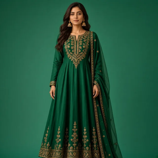 Maroon Anarkali Suit Set thumbnail