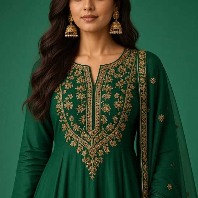 Maroon Anarkali Suit Set thumbnail