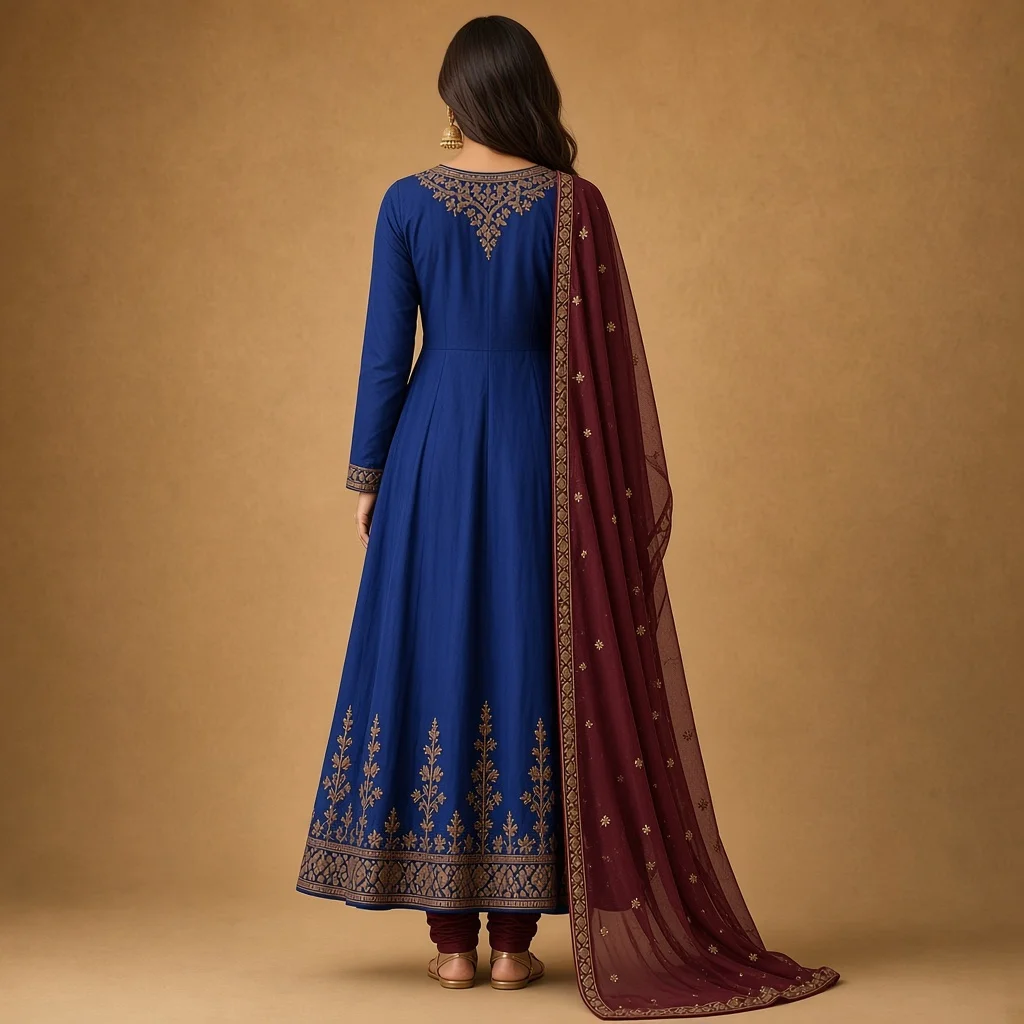 Maroon Anarkali Suit Set