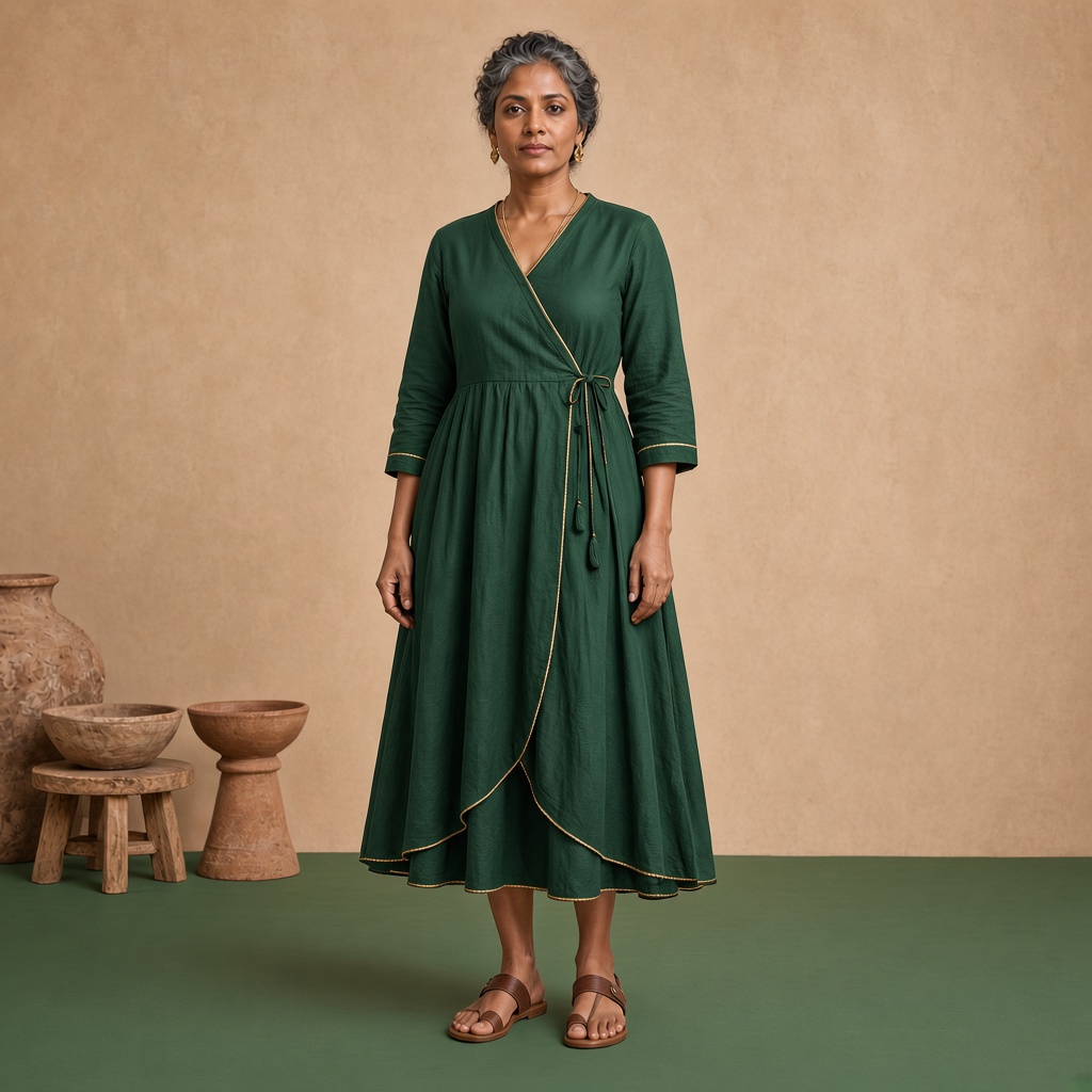 Maroon Angrakha Tie Kurti