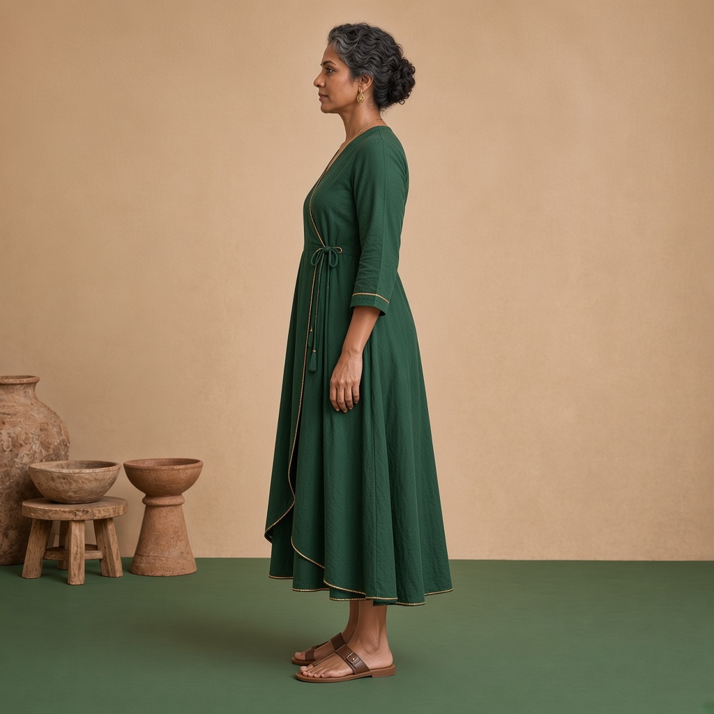 Maroon Angrakha Tie Kurti