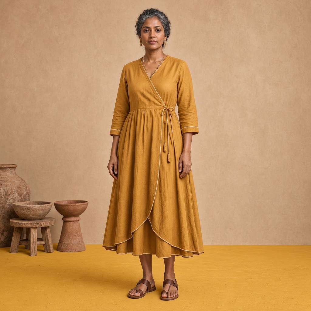 Maroon Angrakha Tie Kurti
