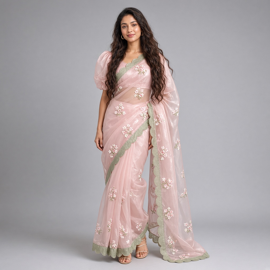 Meadow Floral Organza Saree
