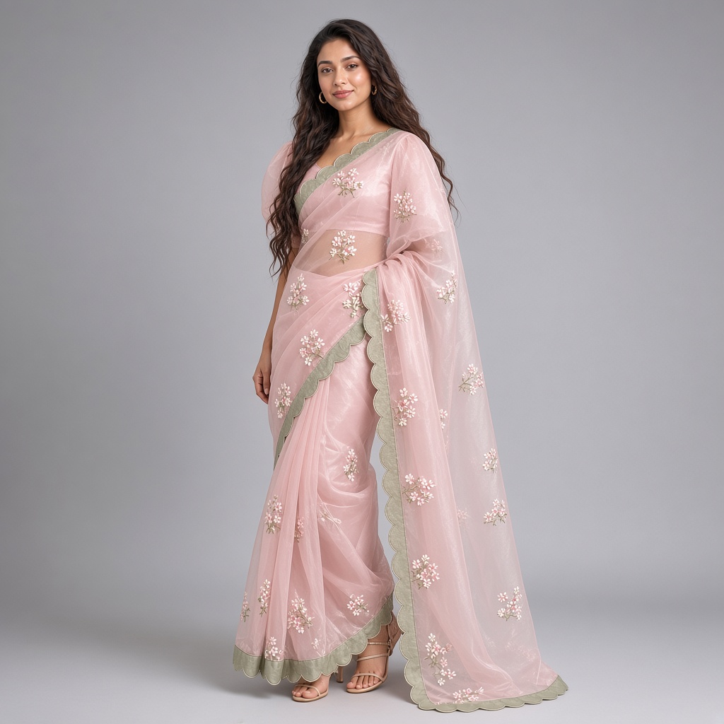 Meadow Floral Organza Saree