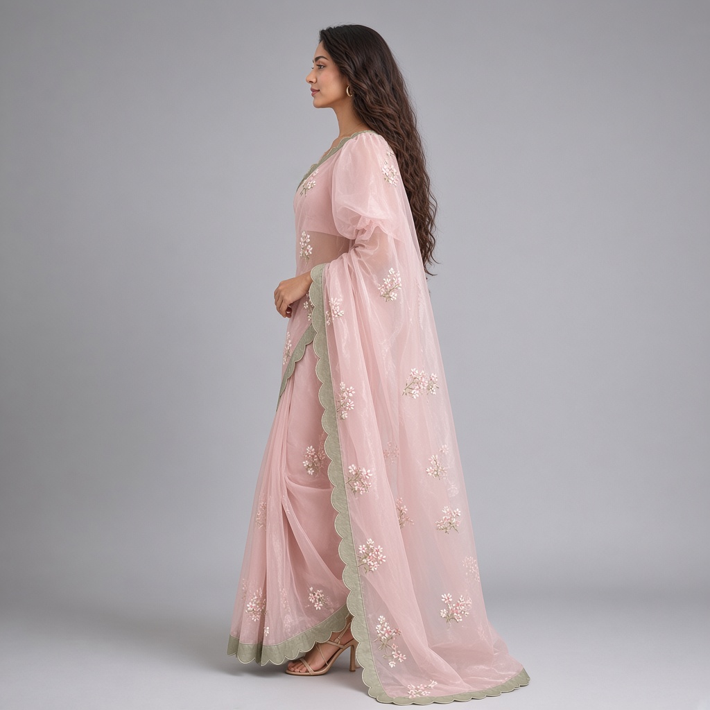 Meadow Floral Organza Saree