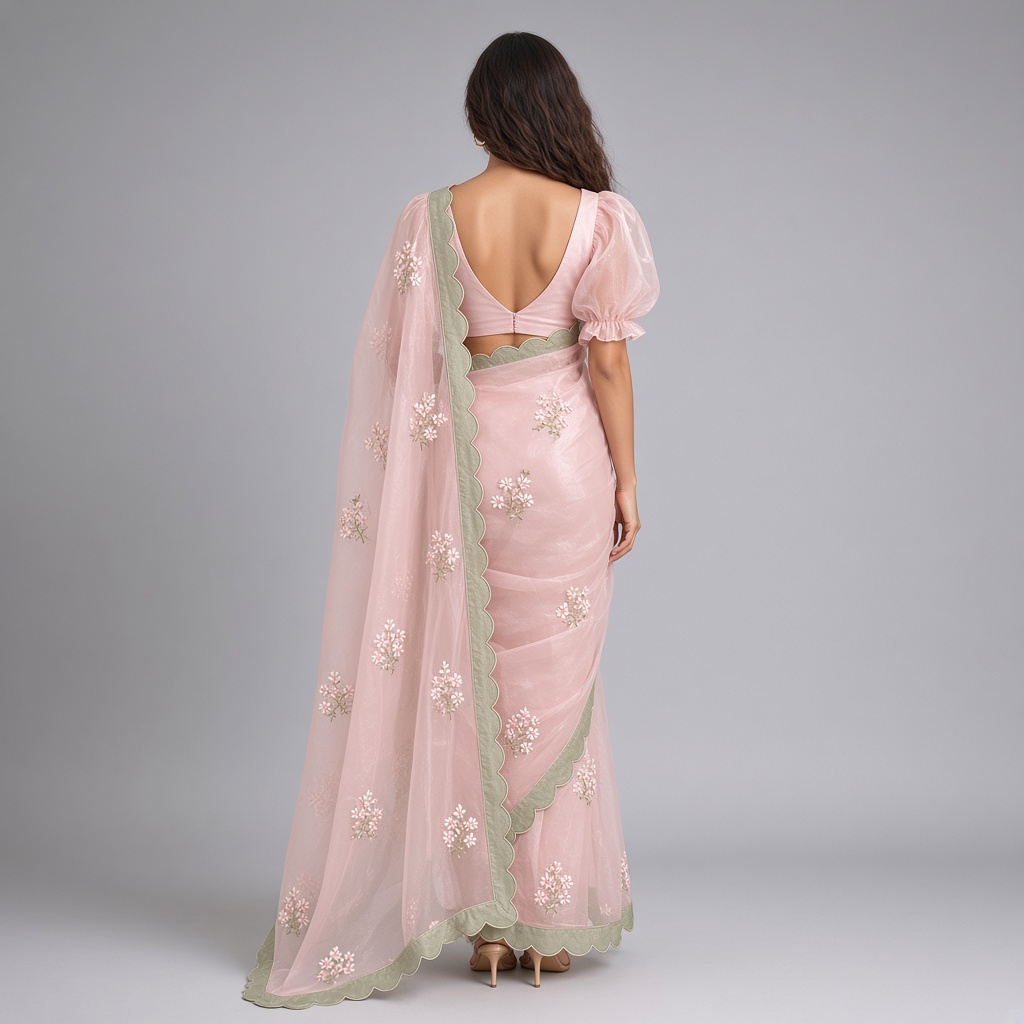 Meadow Floral Organza Saree