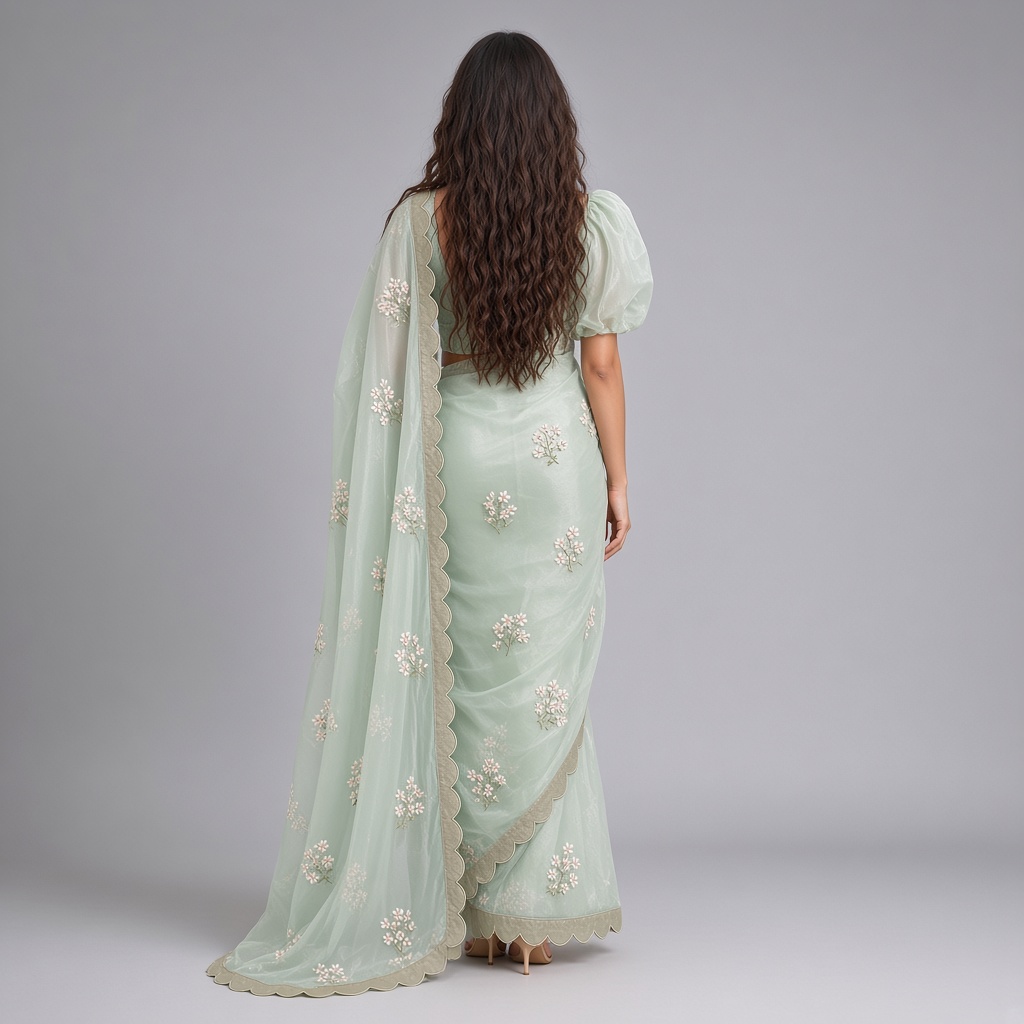Meadow Floral Organza Saree