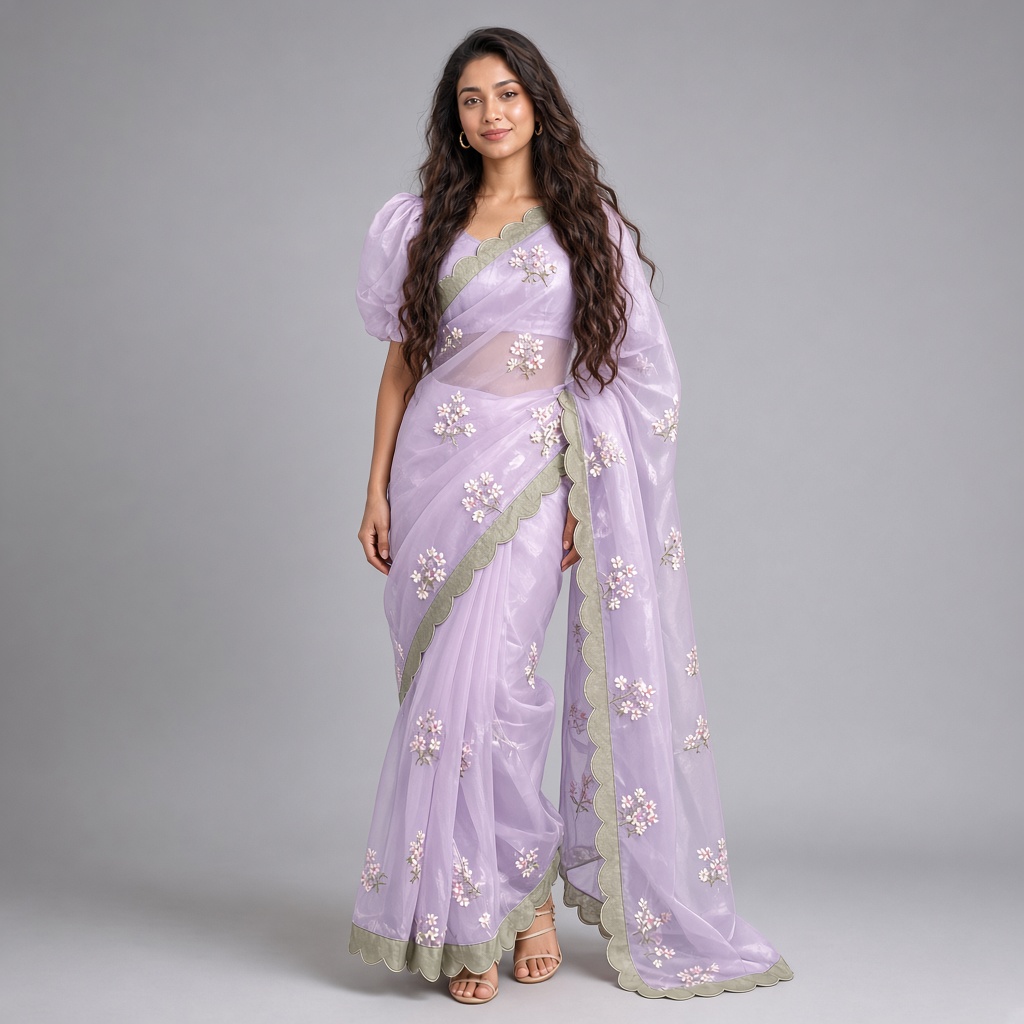 Meadow Floral Organza Saree