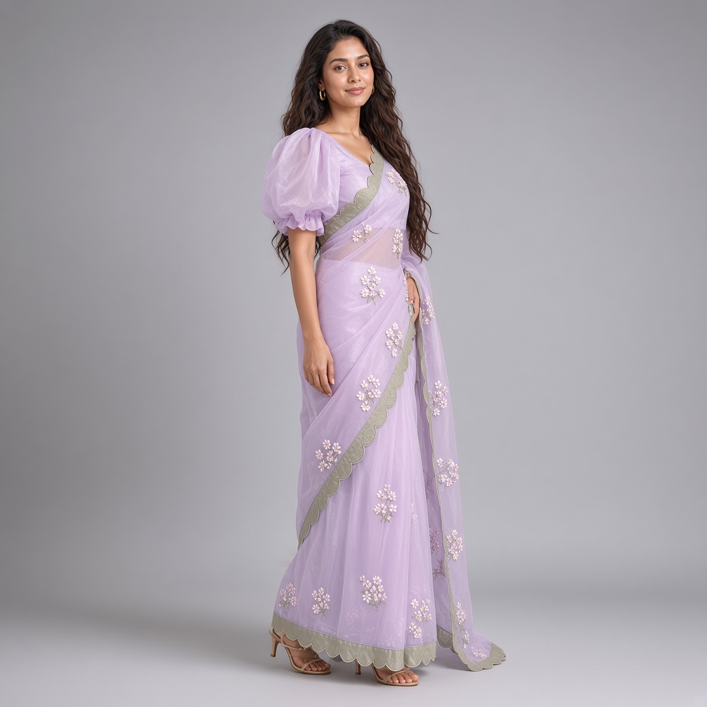 Meadow Floral Organza Saree