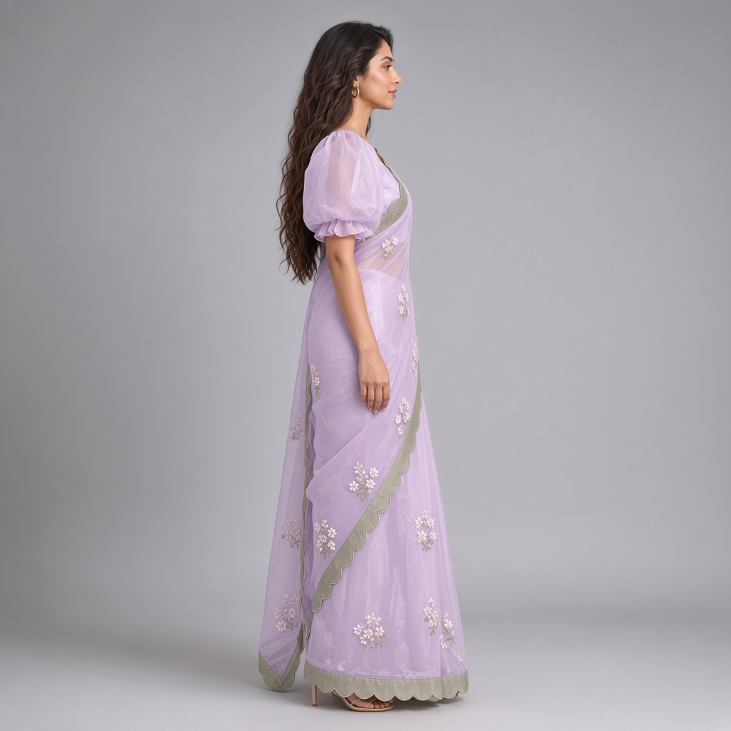 Meadow Floral Organza Saree
