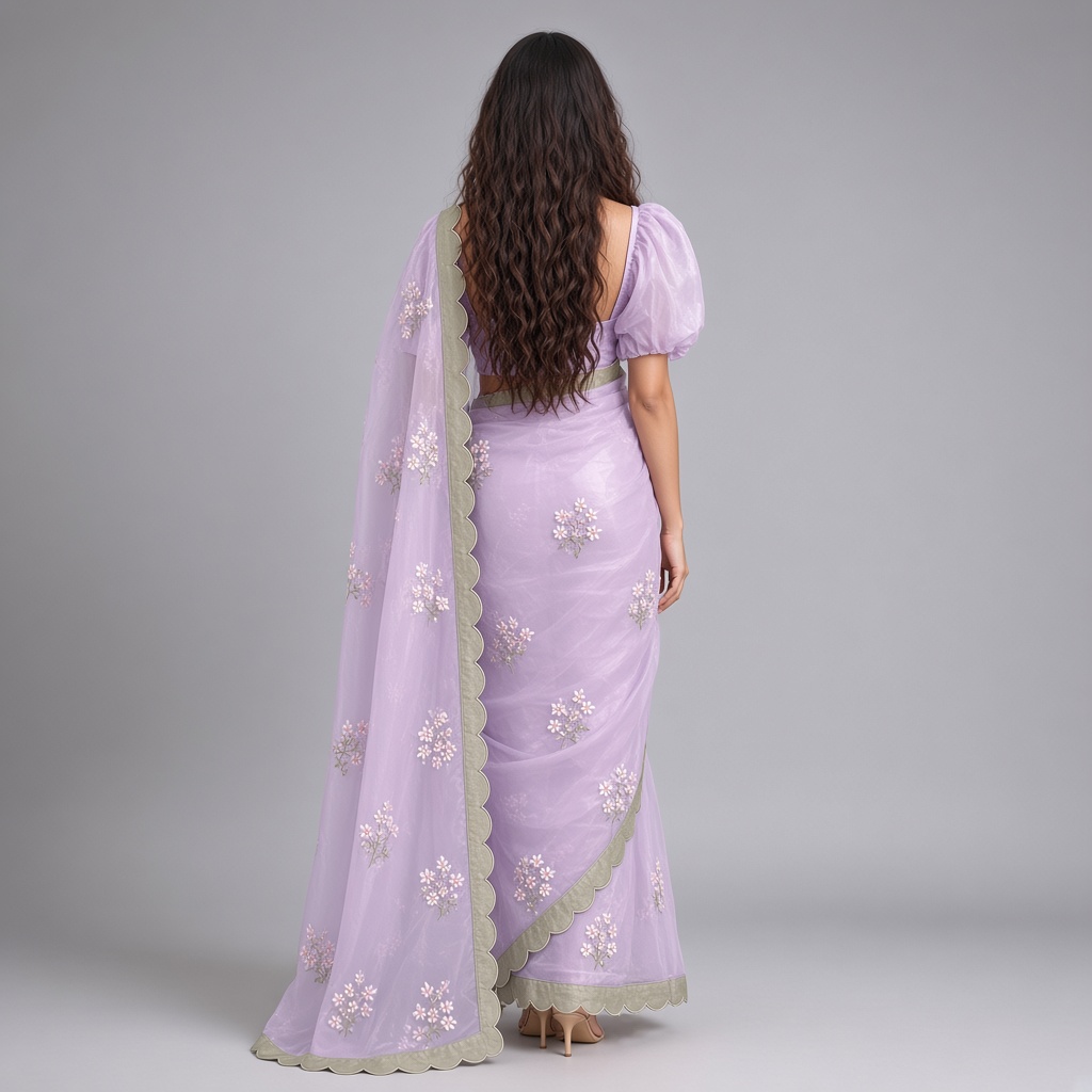 Meadow Floral Organza Saree