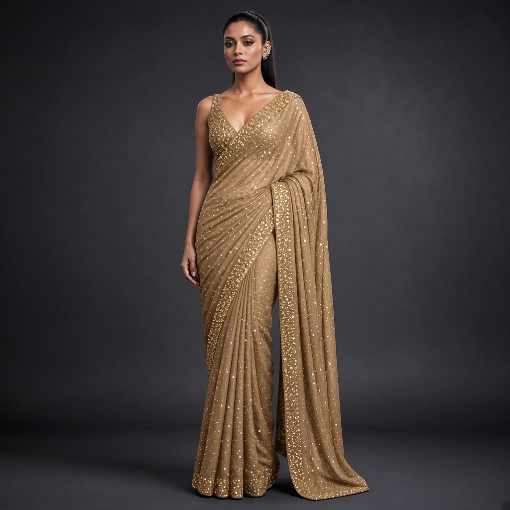 Midnight Sequin Party Saree