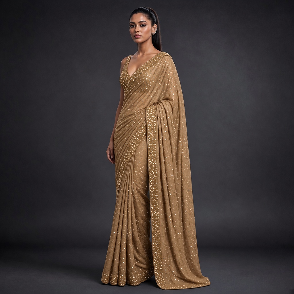 Midnight Sequin Party Saree