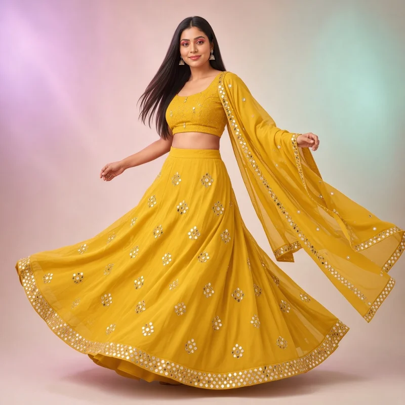 Mirror Bloom Festive Lehenga thumbnail
