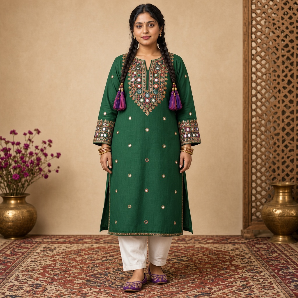 Mirror-Work Festive Kurti