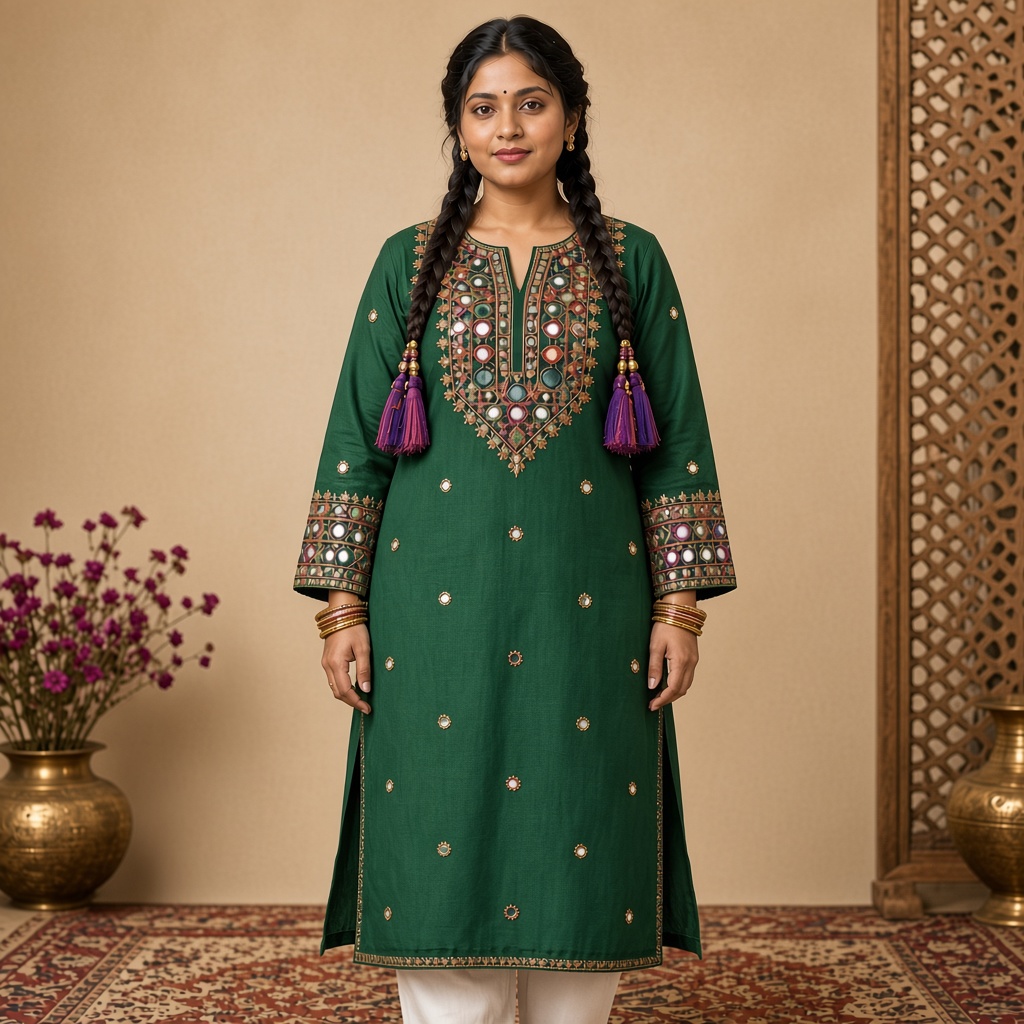 Mirror-Work Festive Kurti