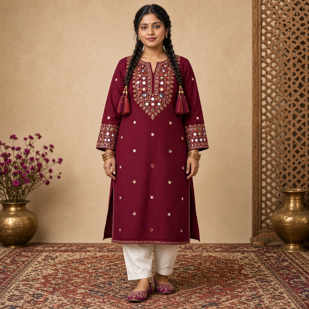 Mirror-Work Festive Kurti