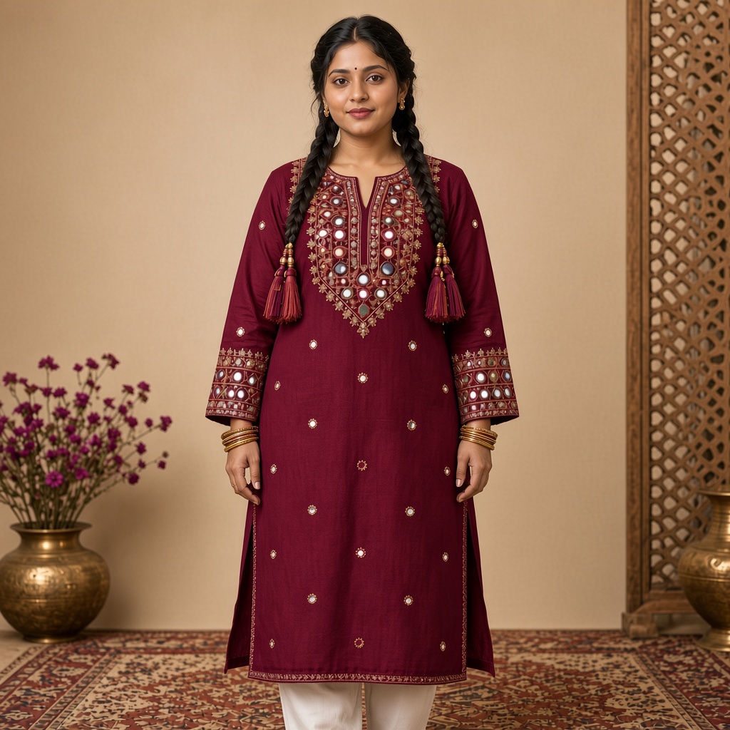Mirror-Work Festive Kurti