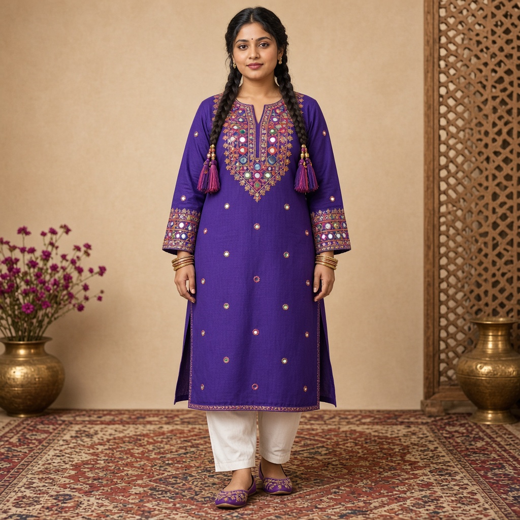 Mirror-Work Festive Kurti