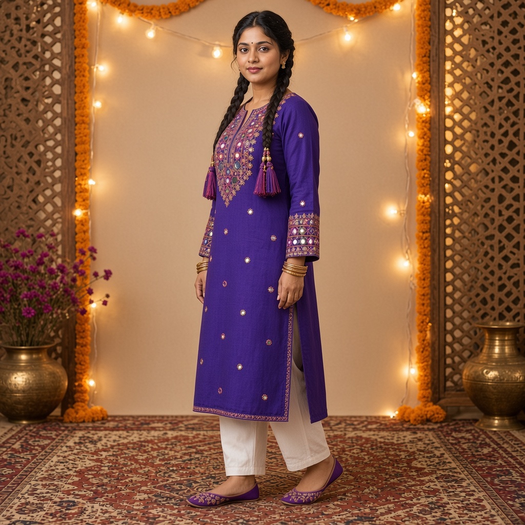 Mirror-Work Festive Kurti