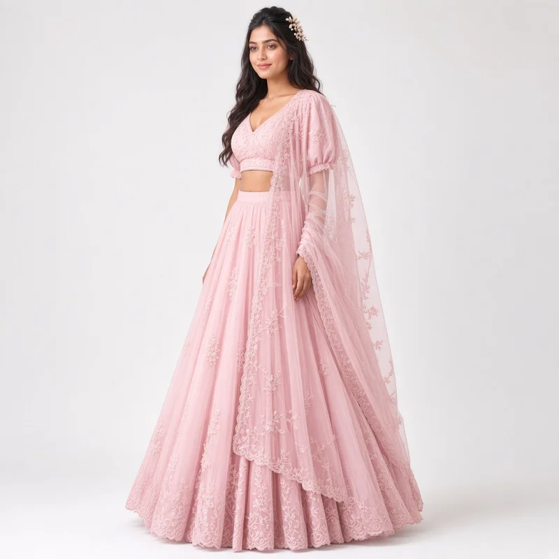 Mist Garden Pastel Embroidered Lehenga