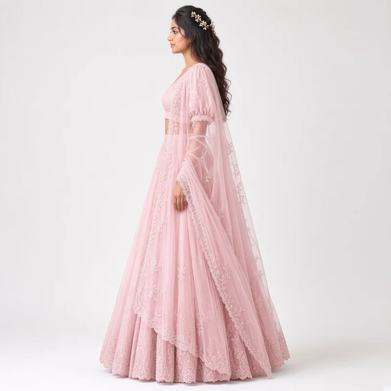 Mist Garden Pastel Embroidered Lehenga
