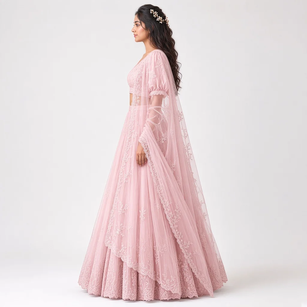 Mist Garden Pastel Embroidered Lehenga