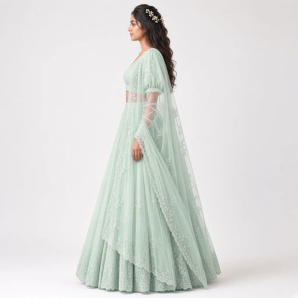 Mist Garden Pastel Embroidered Lehenga