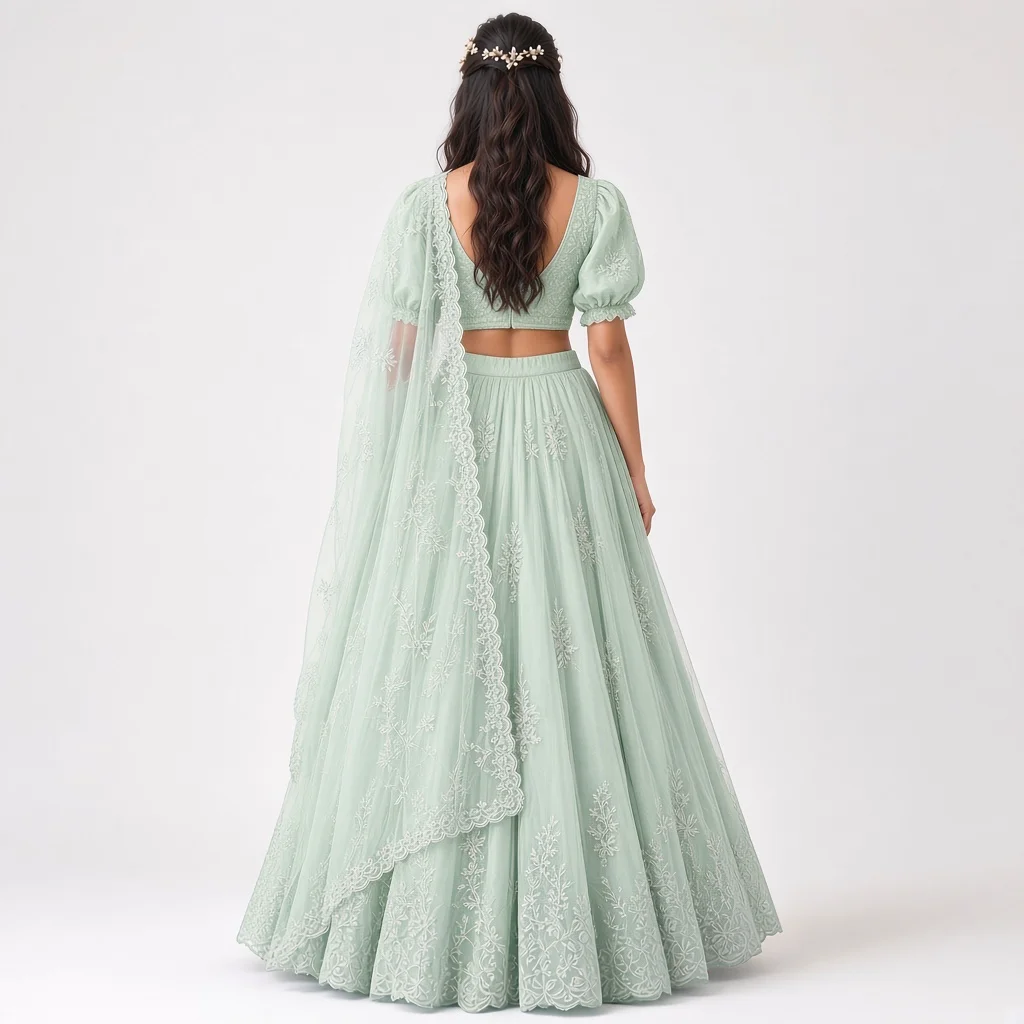 Mist Garden Pastel Embroidered Lehenga