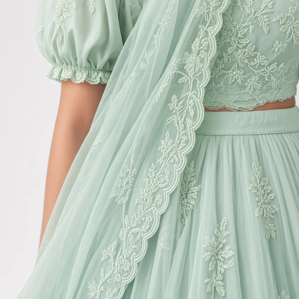Mist Garden Pastel Embroidered Lehenga