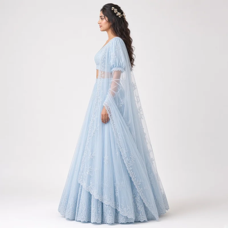 Mist Garden Pastel Embroidered Lehenga