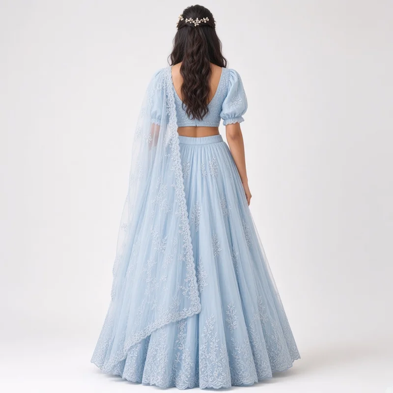 Mist Garden Pastel Embroidered Lehenga