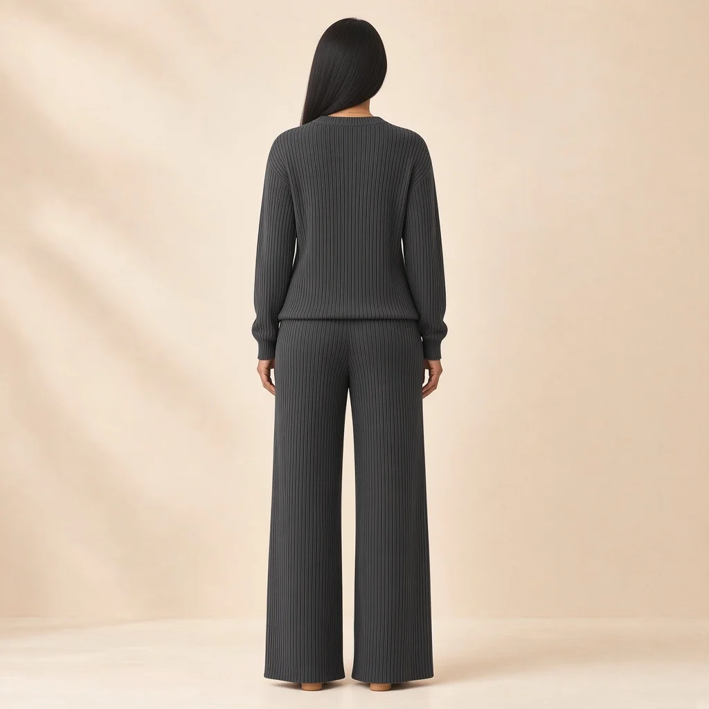 Mocha Ribbed Knit Co-ord Set
