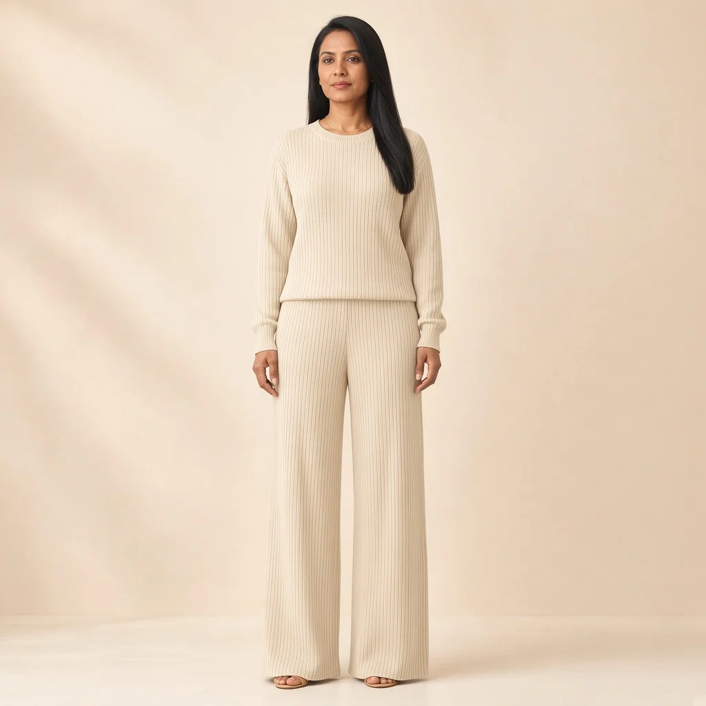Mocha Ribbed Knit Co-ord Set