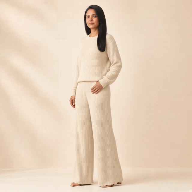 Mocha Ribbed Knit Co-ord Set thumbnail