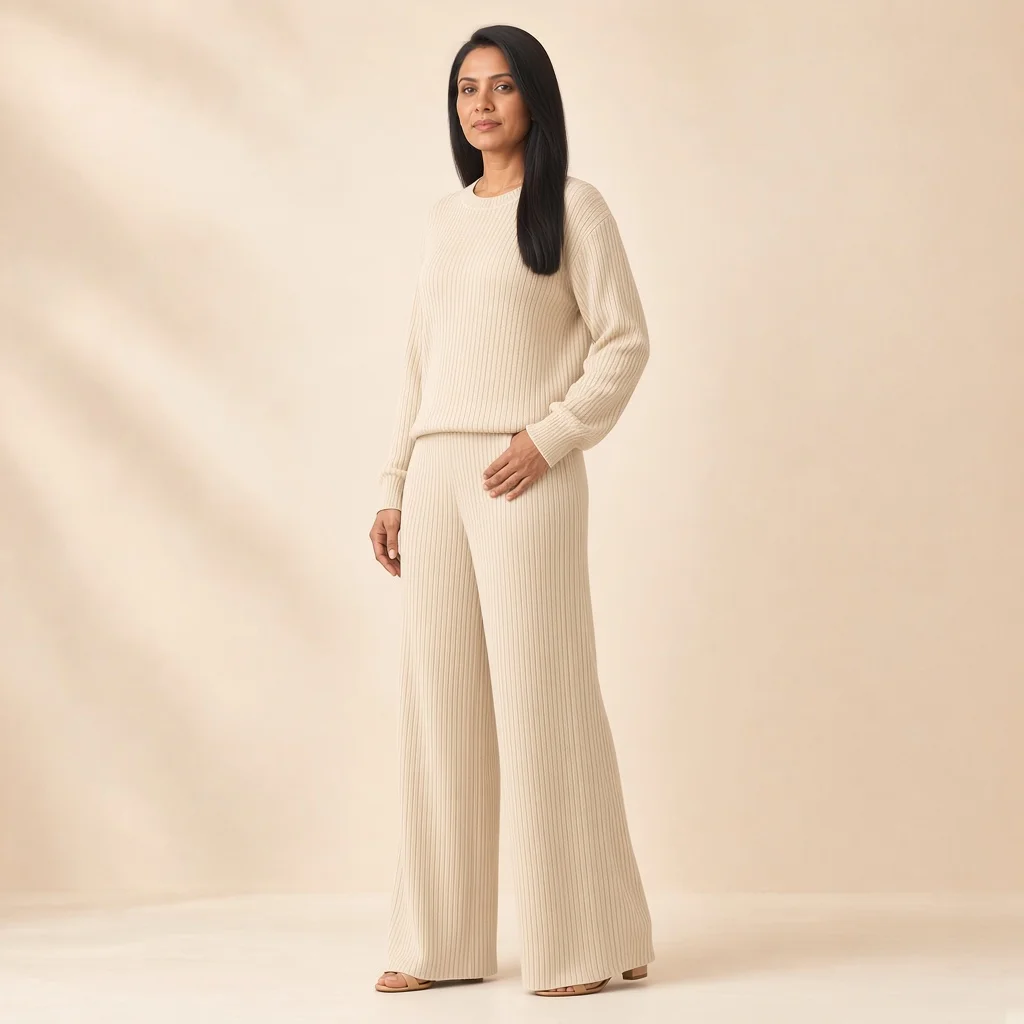 Mocha Ribbed Knit Co-ord Set
