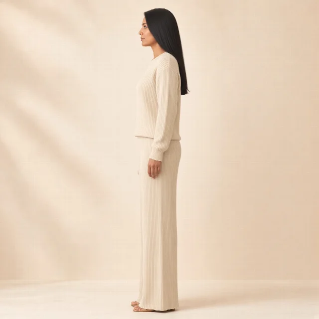 Mocha Ribbed Knit Co-ord Set thumbnail