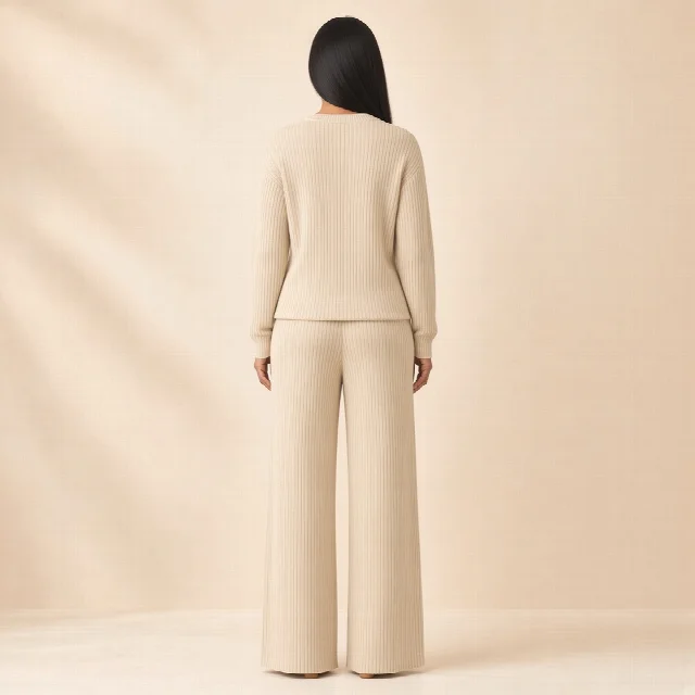 Mocha Ribbed Knit Co-ord Set thumbnail
