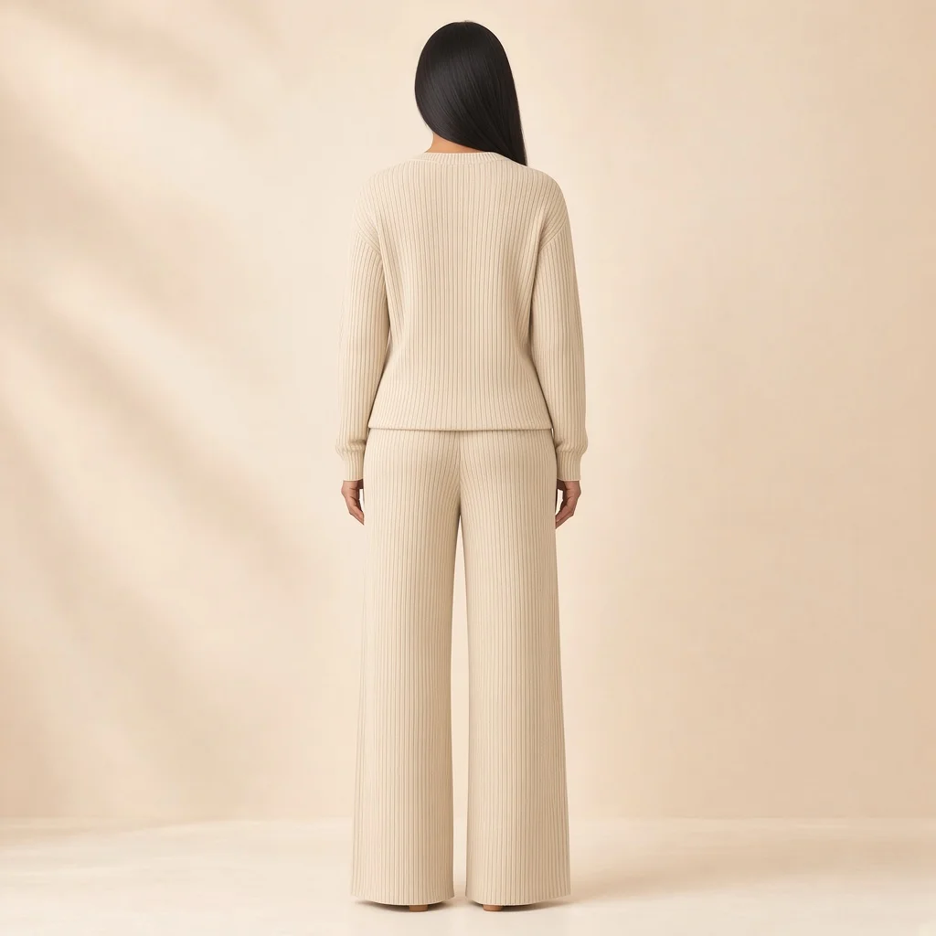 Mocha Ribbed Knit Co-ord Set