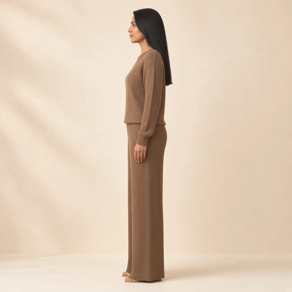 Mocha Ribbed Knit Co-ord Set
