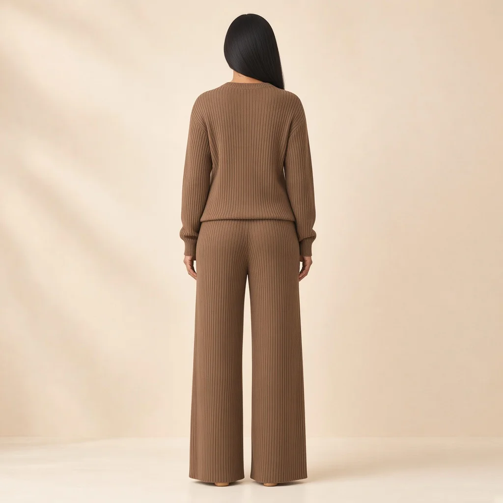 Mocha Ribbed Knit Co-ord Set