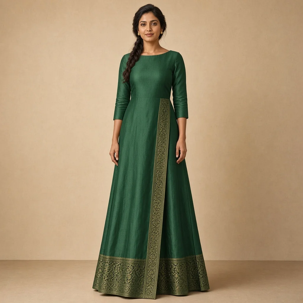 Mustard Festive Border Gown