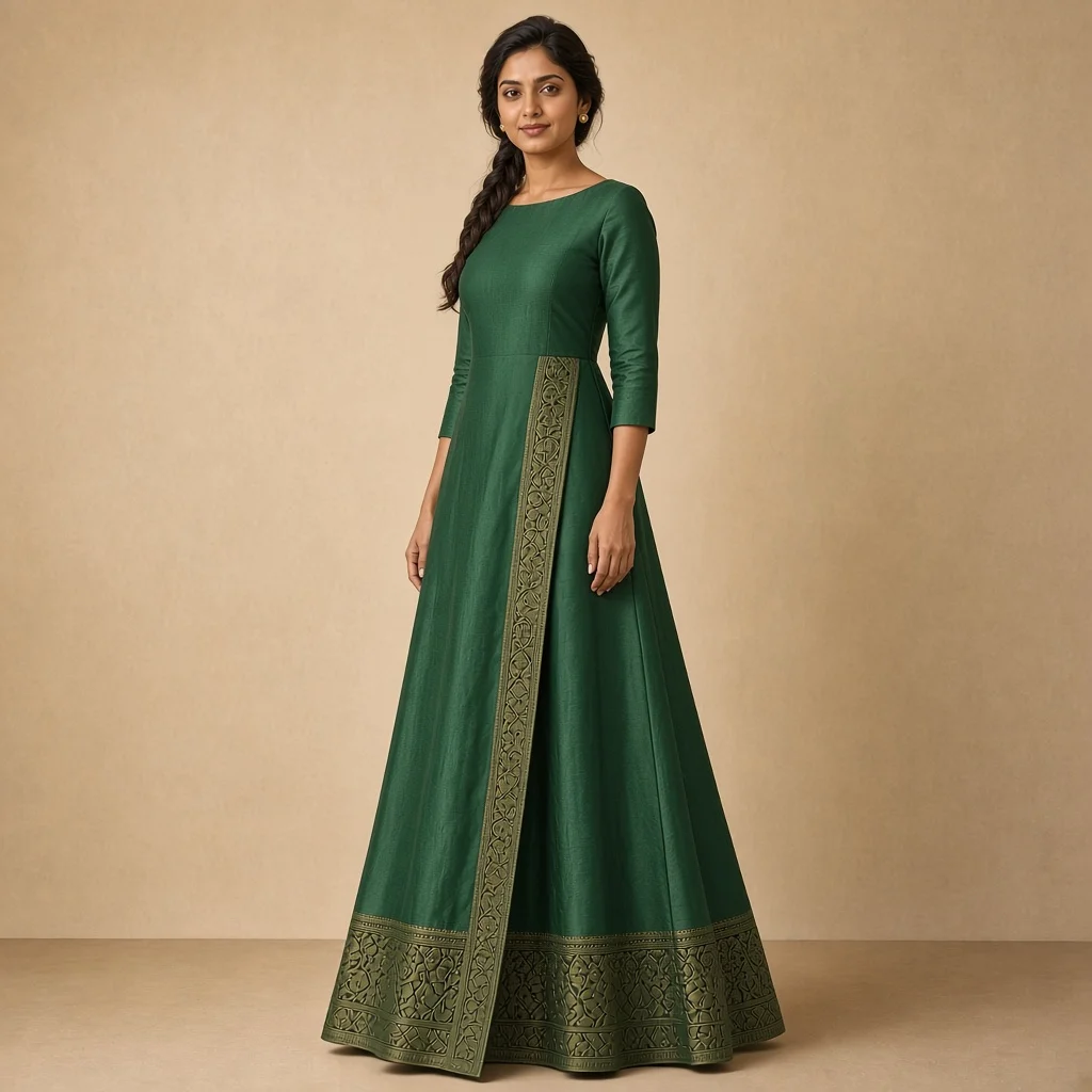 Mustard Festive Border Gown