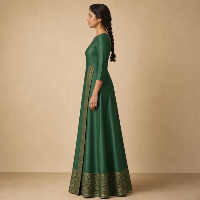 Mustard Festive Border Gown