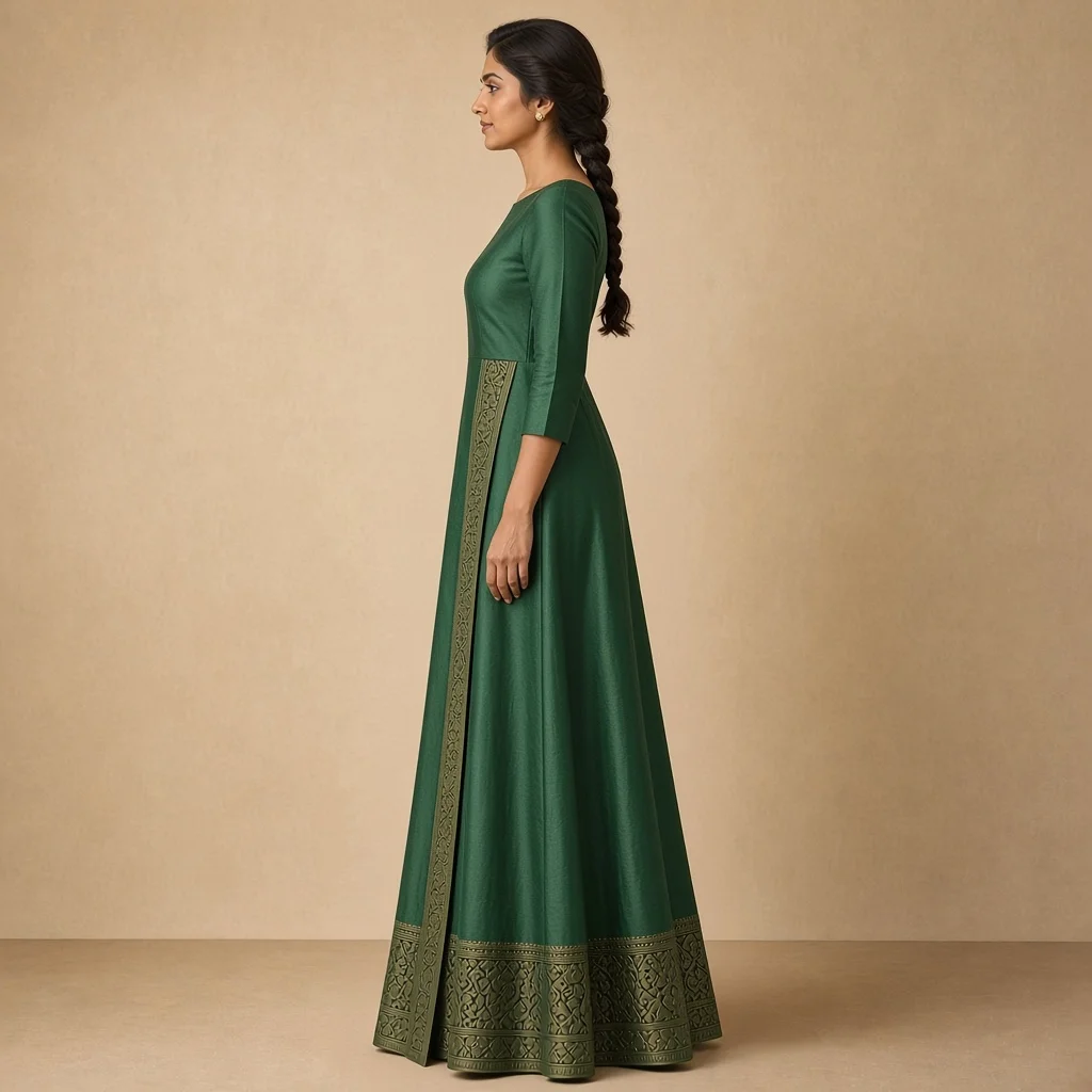 Mustard Festive Border Gown