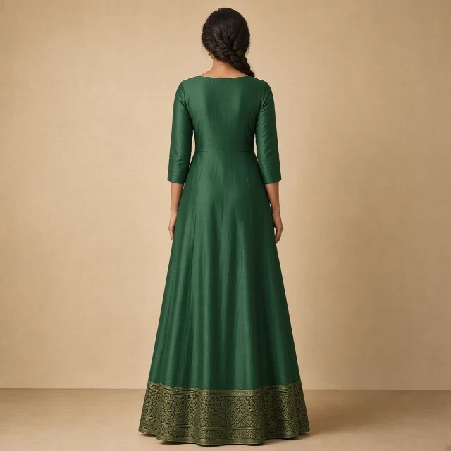 Mustard Festive Border Gown